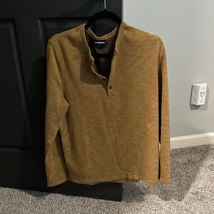 Express Men's Casual Button Down Shirt in Mustard